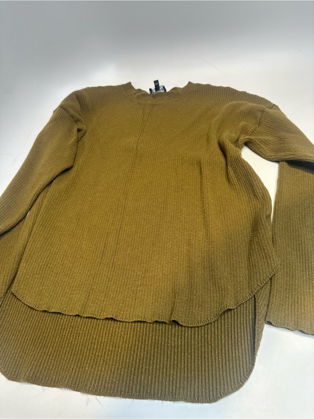 Express Olive Ribbed Scoop Neck Sweater - Picture 5 of 6
